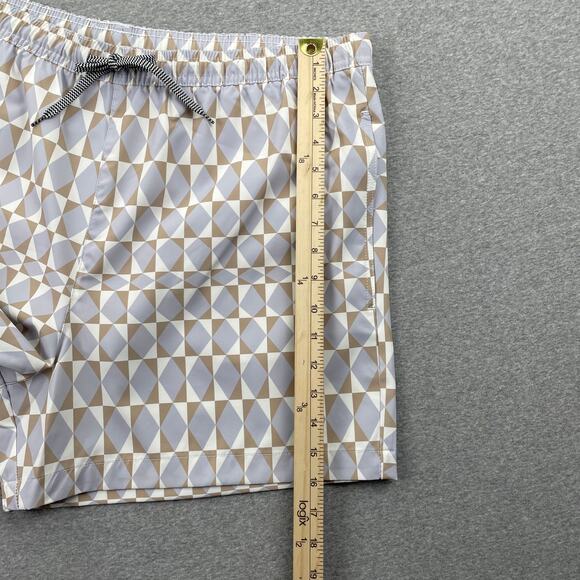 Open Edit Nordstrom Mens XL Recycled Volley Swim Trunks 4" Purple Diamond Grid - Picture 9 of 16